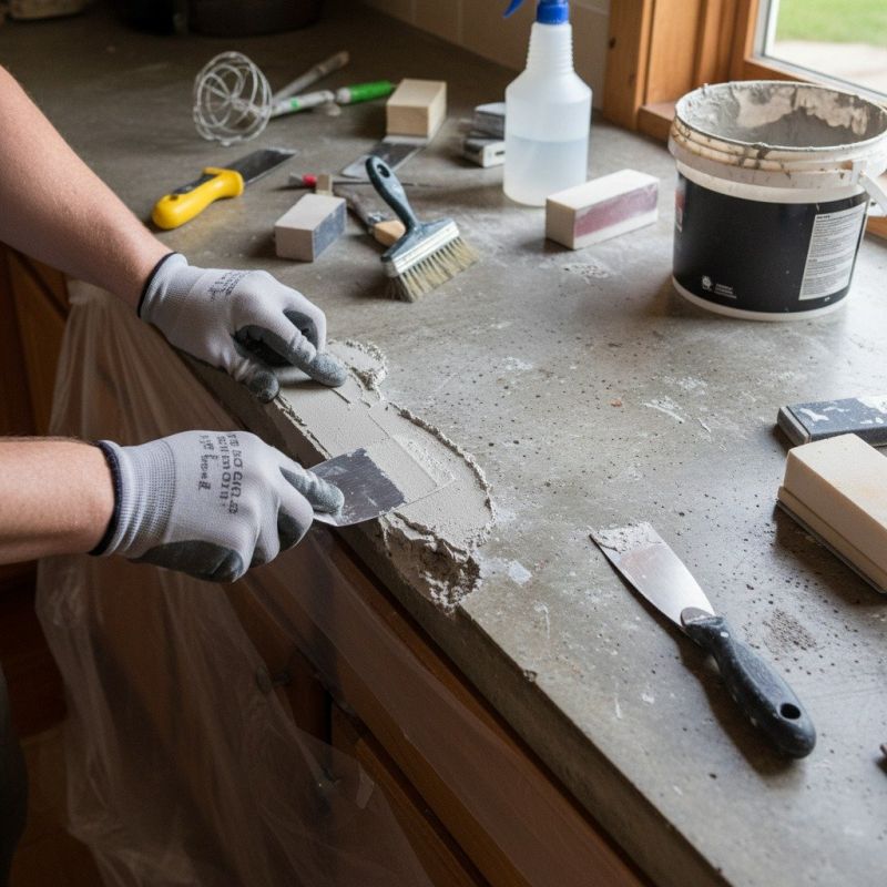 Cement Countertop Pouring